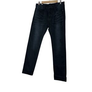 Man X One Teaspoon Jeans Men's Size 32 Black‎ Distressed Button Fly Classic New